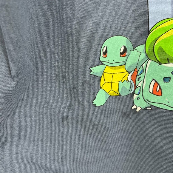 Pokemon T-Shirt Vintage 1999 Youth Size L Blue Graphic Print Double Sided Cotton - Picture 11 of 12